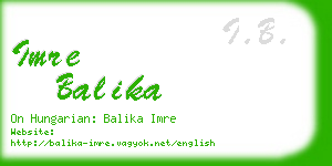 imre balika business card